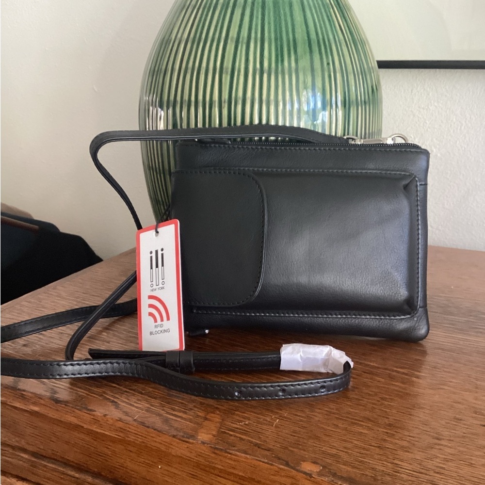 Black Leather Crossbody Bag